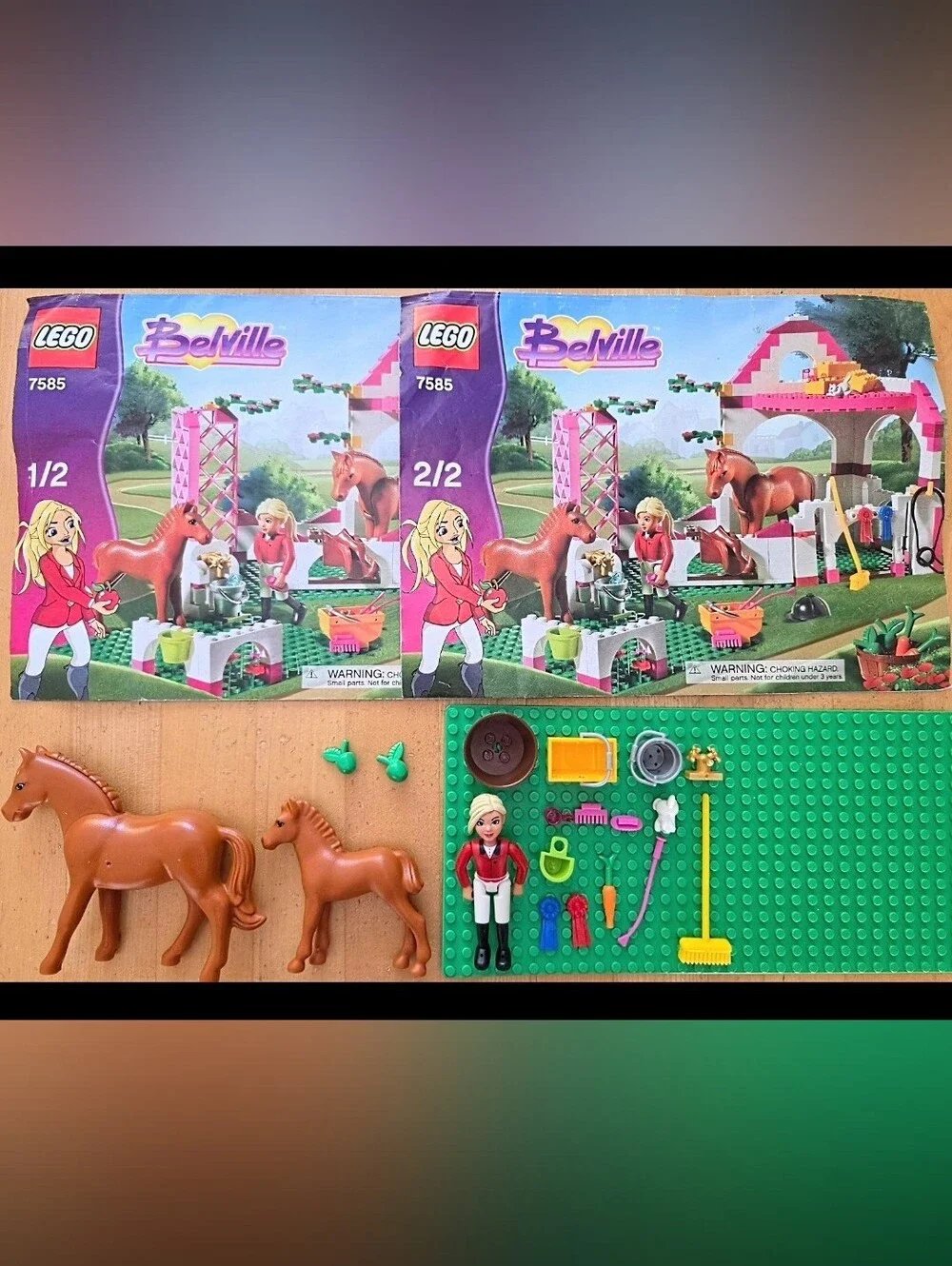 LEGO 7585 Partial Belville Horse Stable Orig. 2 instruction Books Pony Parts